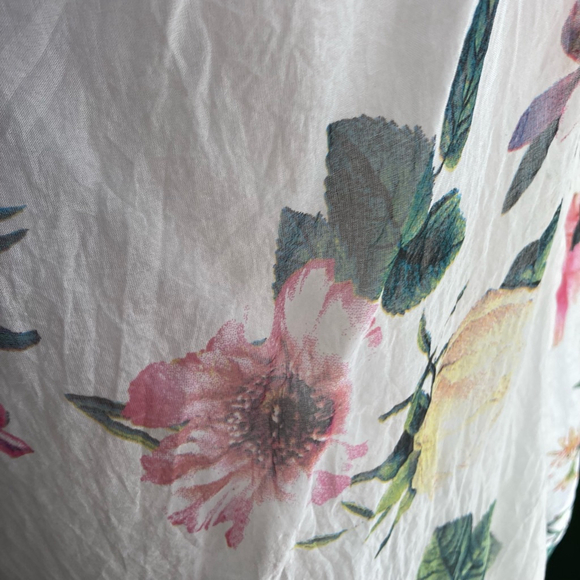 Women's Viola Borghi Floral Sheer Print Sleeveless Top White Size Large - Picture 6 of 13